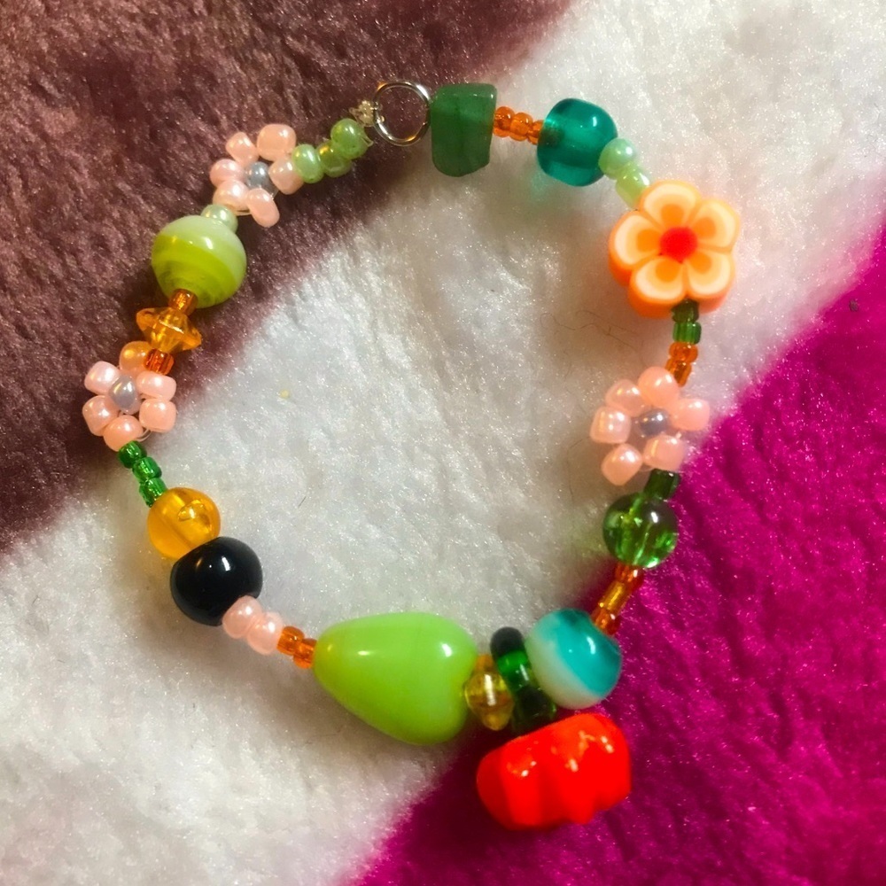 PUMPKIN PATCH BEADED BRACELET HALLOWEEN FALL SPICE